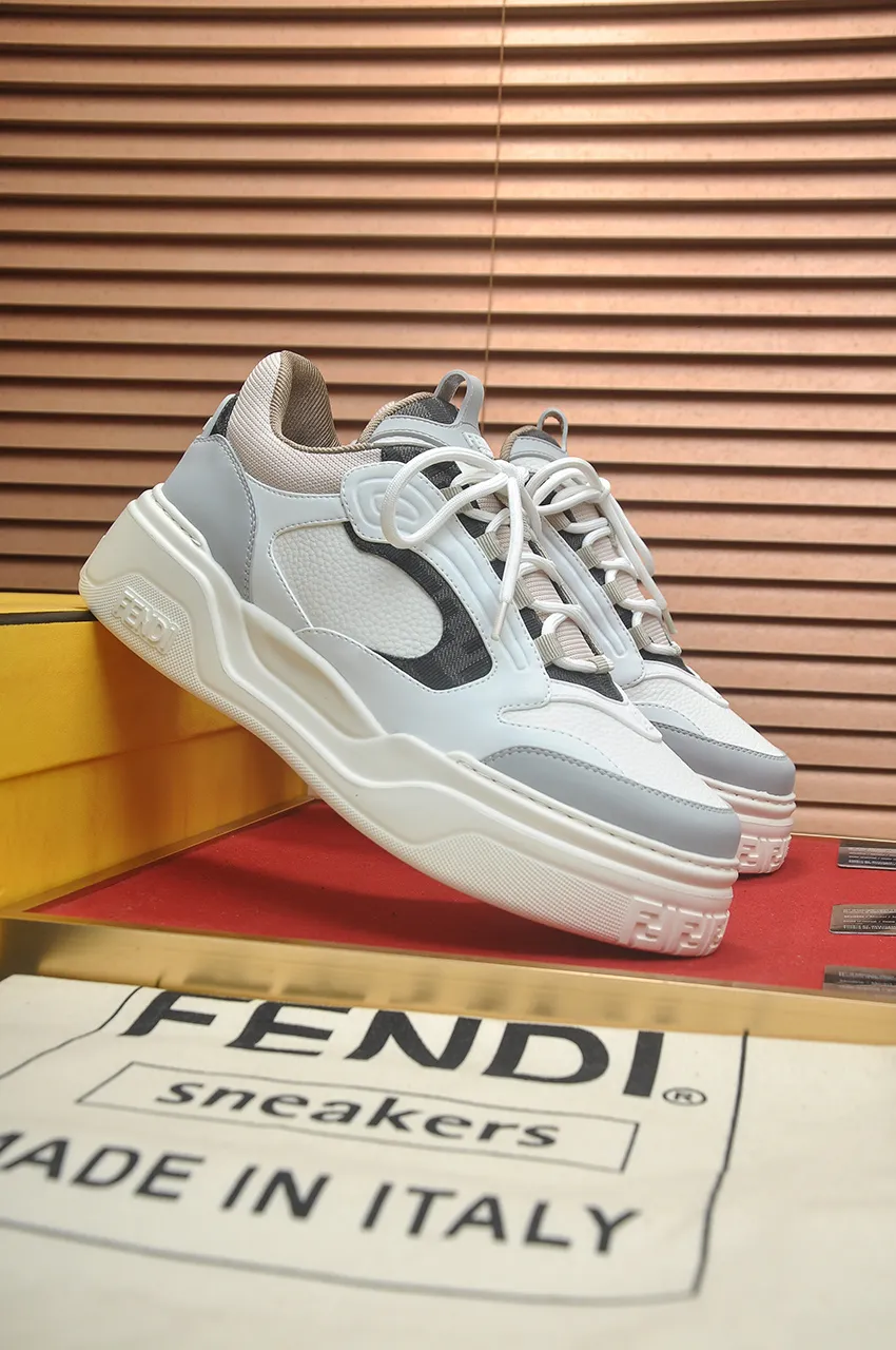 Men's shoes 💰600💶 [Fendi] The latest casual sports shoes 🔥 Many 💑 stars have the same style FD match. The original version is a one-to-one replica. Designer Kim Jones's first fendi match and Donkey brand Trainer basketball sneakers. Material: Original silk mesh. Lining: Breathable mesh. Packaging: Original 1:1 matching high-end packaging. Size: 38-45 (45 is custom-made and cannot be returned or exchanged)